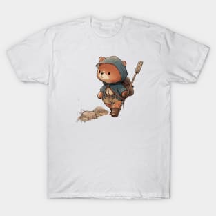 Cute Bear Cartoon Adventurer Adorable Kawaii Animal T-Shirt